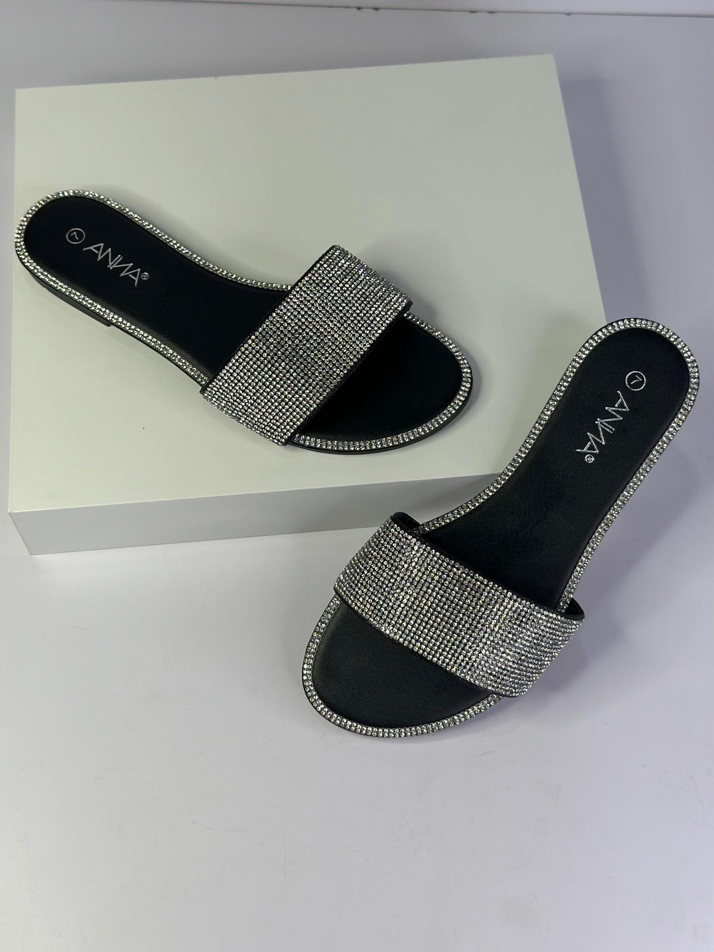 selena black bling sandal