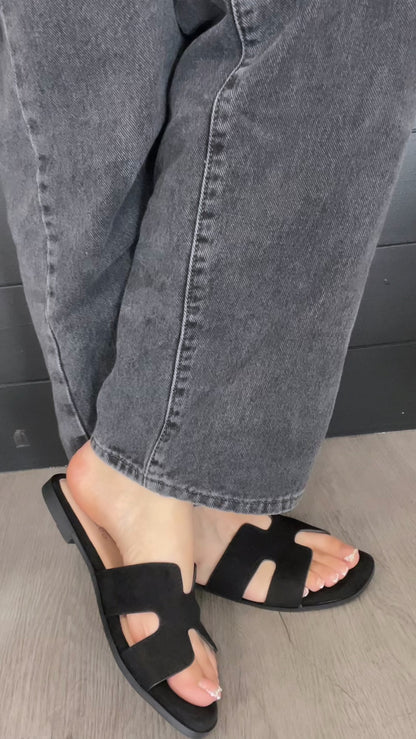Zoey black suede sandal