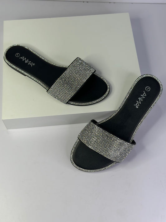 selena black bling sandal