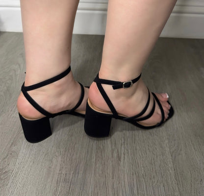 Ali black suede heel