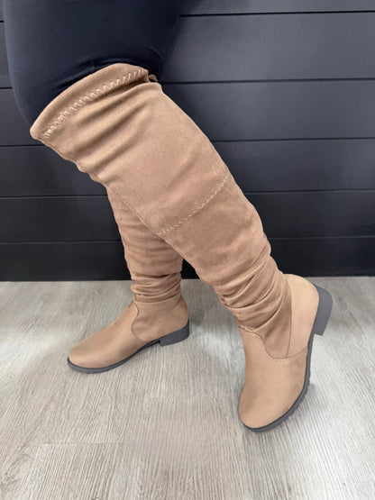 Jaleen-Taupe Suede Boot