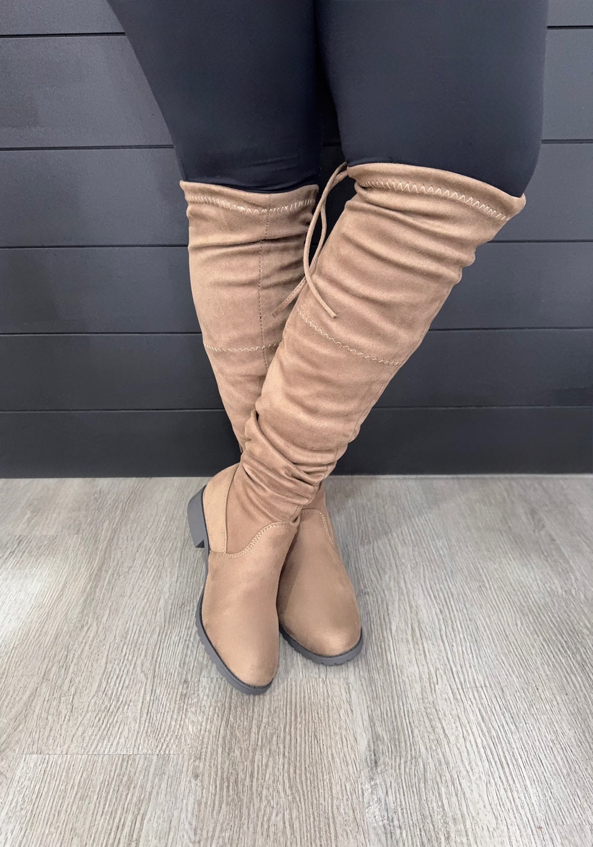 Jaleen-Taupe Suede Boot