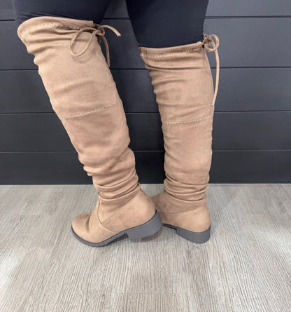 Jaleen-Taupe Suede Boot